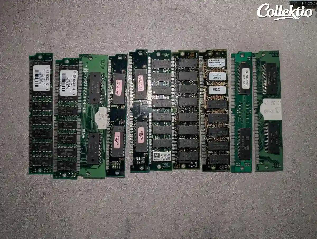 Lot 10 barrettes RAM SIMM 72 pin Vintage EDO (72 Mo total) - PC 486 / Pentium 1 / Retrogaming