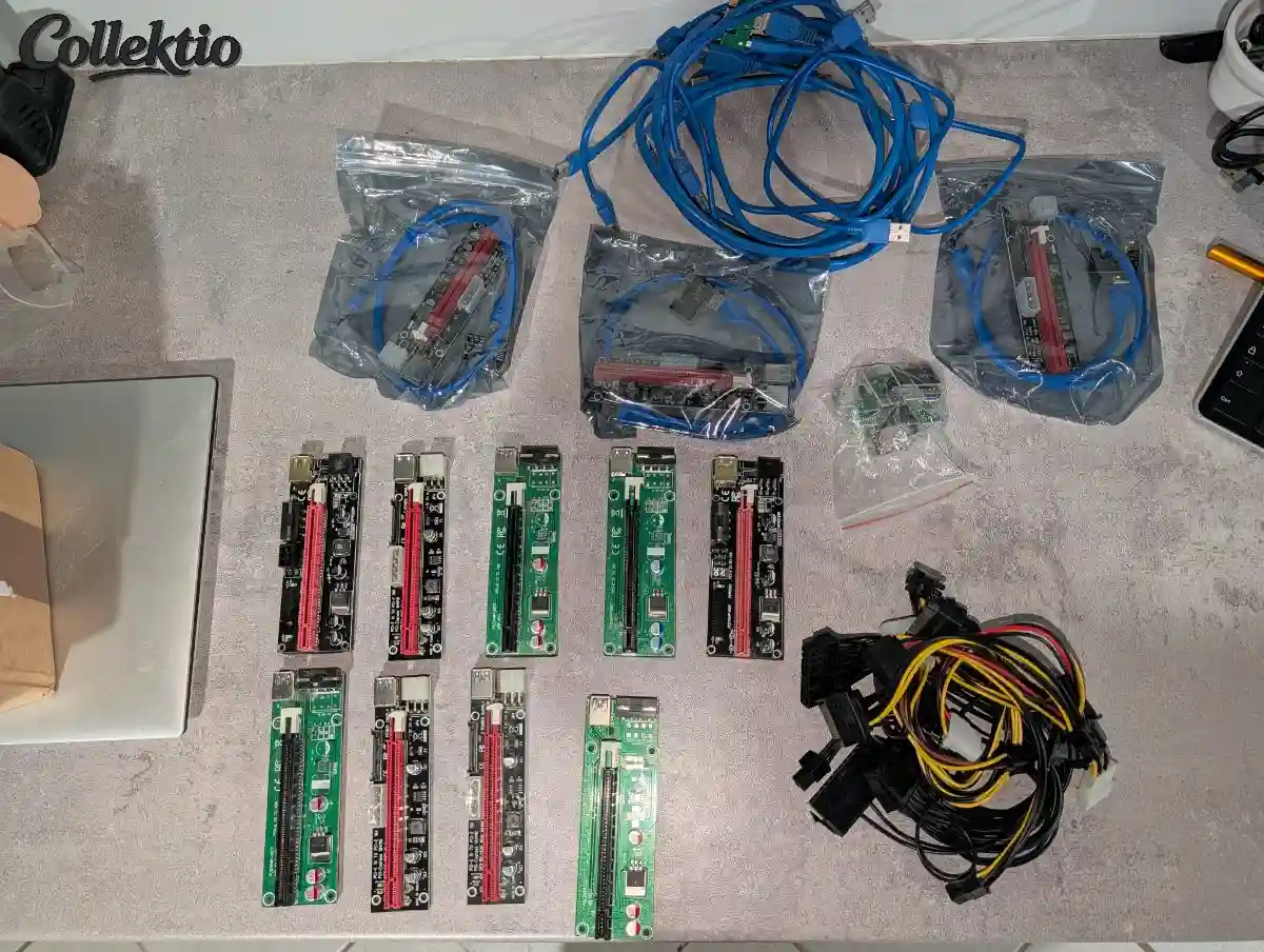 Lot de Risers Mining PCIe 1x vers 16x (pour GPU / Rigs / Extension)